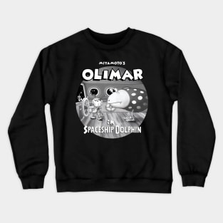 Miyamoto's Olimar in Spaceship Dolphin Crewneck Sweatshirt